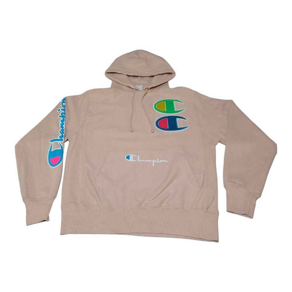 Champion‎ Reverse Weave Spiced Pink Double C Logo Pullover Hoodie Men's Size M